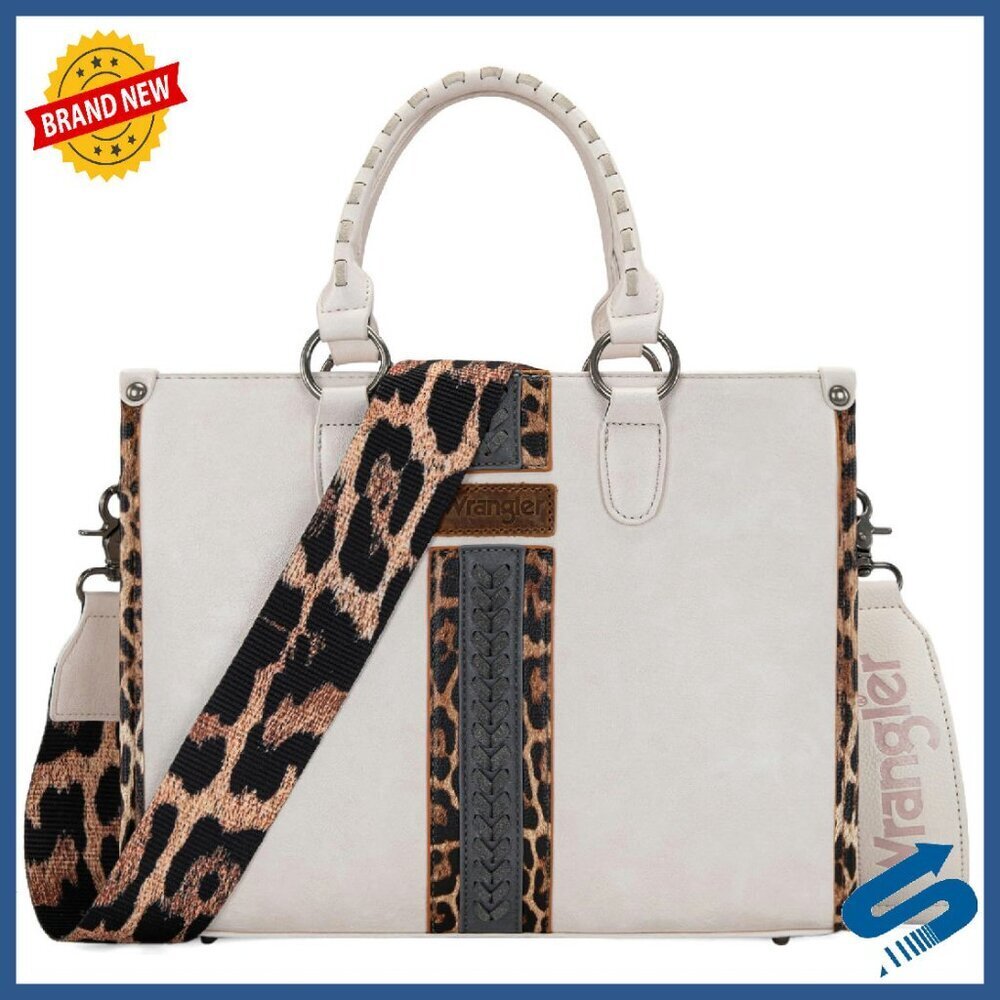 Structured Tote Bag with Zip Pockets, Western Style Handbag for Women